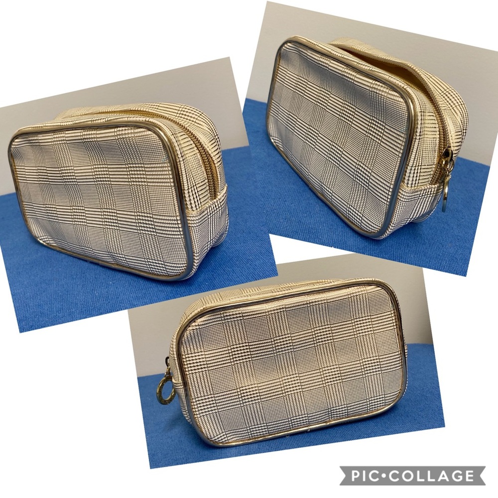 Gold Stripe Rectangular Accessory Pouch - Picture 2 of 2